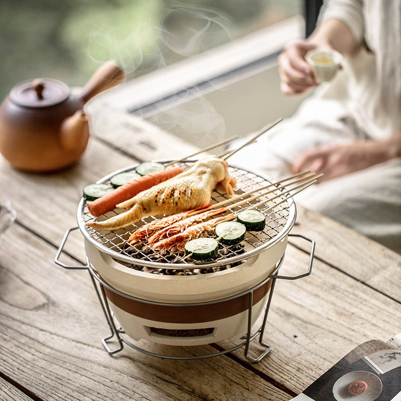 围炉煮茶炭炉子炭火茶炉户外烧烤碳火茶壶烤茶煮茶器日式家用室内