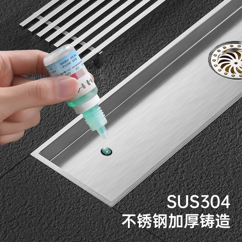 地漏长条型304不锈钢全铜防臭芯淋浴房卫生间浴室加长方形大排量