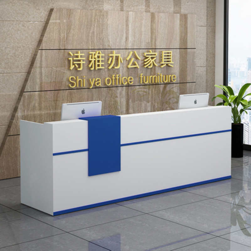 前台接待台美容院店铺柜台桌简约小型烤漆公司咨询吧台收银台定制