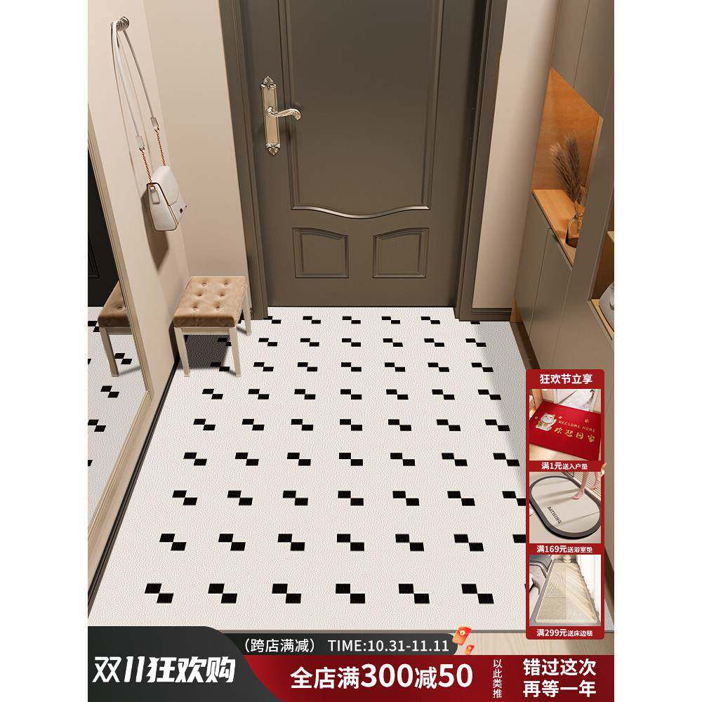 入户门地垫门垫奶油风进门玄关高级感地毯入门户可擦免洗pvc皮革