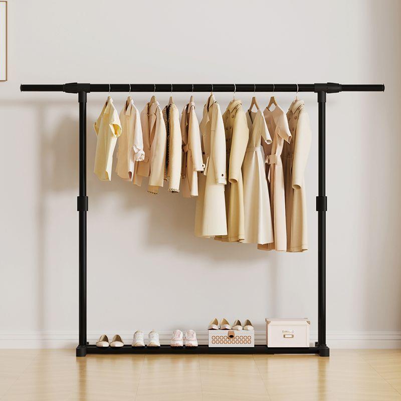 简易晾衣架落地折叠卧室单杆室内晾衣杆挂衣架阳台晒衣服架子家用