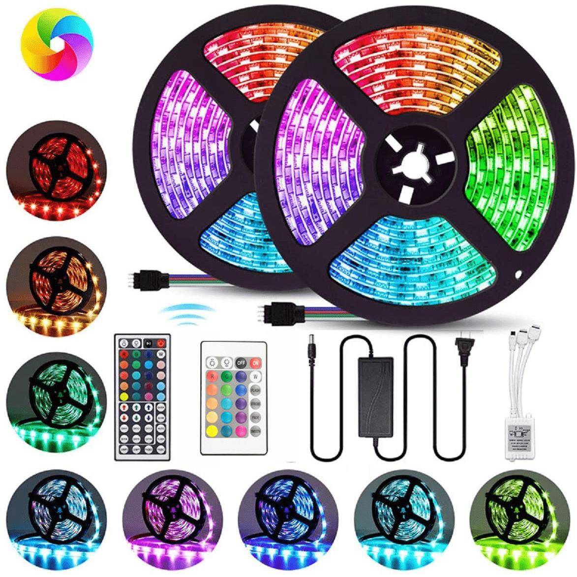 5050RGB套装LED灯带5050LED七彩滴胶防水七彩灯带10米