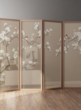 中式屏风隔断客厅卧室遮挡家用现代入户玄关实木折叠移动折屏cp