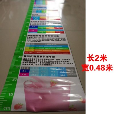 康宝莱身高贴测量体脂肪数据对照表墙贴室内贴纸2米长0.48米宽