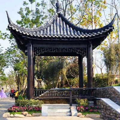 古建凉亭户外庭院实木碳化防腐木屋亭子景观园林花园别墅四角凉亭