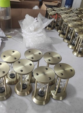 可以自己装沙的沙漏计时器创意家居金属摆件玻璃空瓶diy定制刻字