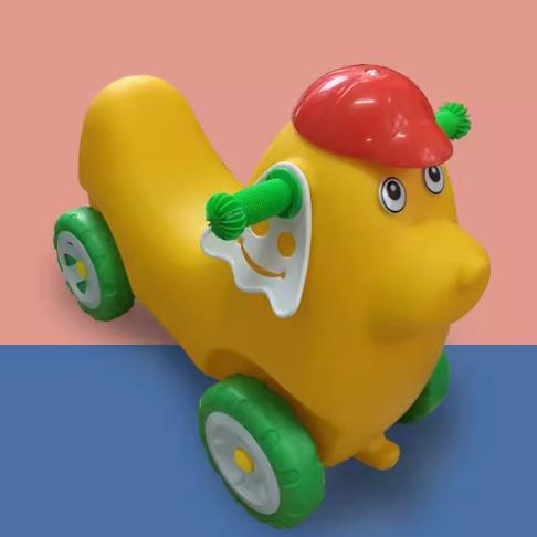 幼儿园儿童滑行车宝宝学步车咪咪小狗四轮车塑料摇摇马小孩玩具车