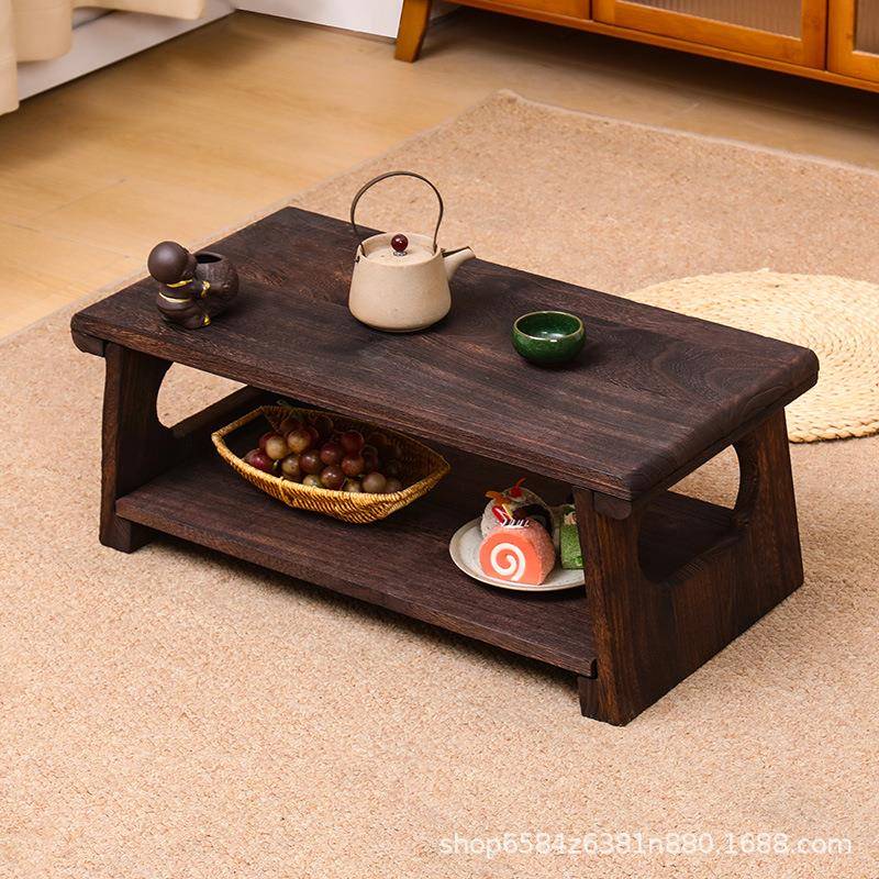 实木榻榻米矮桌飘窗茶桌日式小茶几家用卧室可折叠茶台小桌子中式