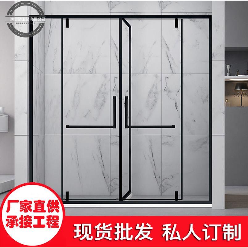 T字型整体淋浴房隔断一体式干湿分离简易淋浴房卫生间浴室玻璃门