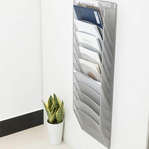 12层杂志收纳架文件架时尚金属网格创意居家办公收纳整理