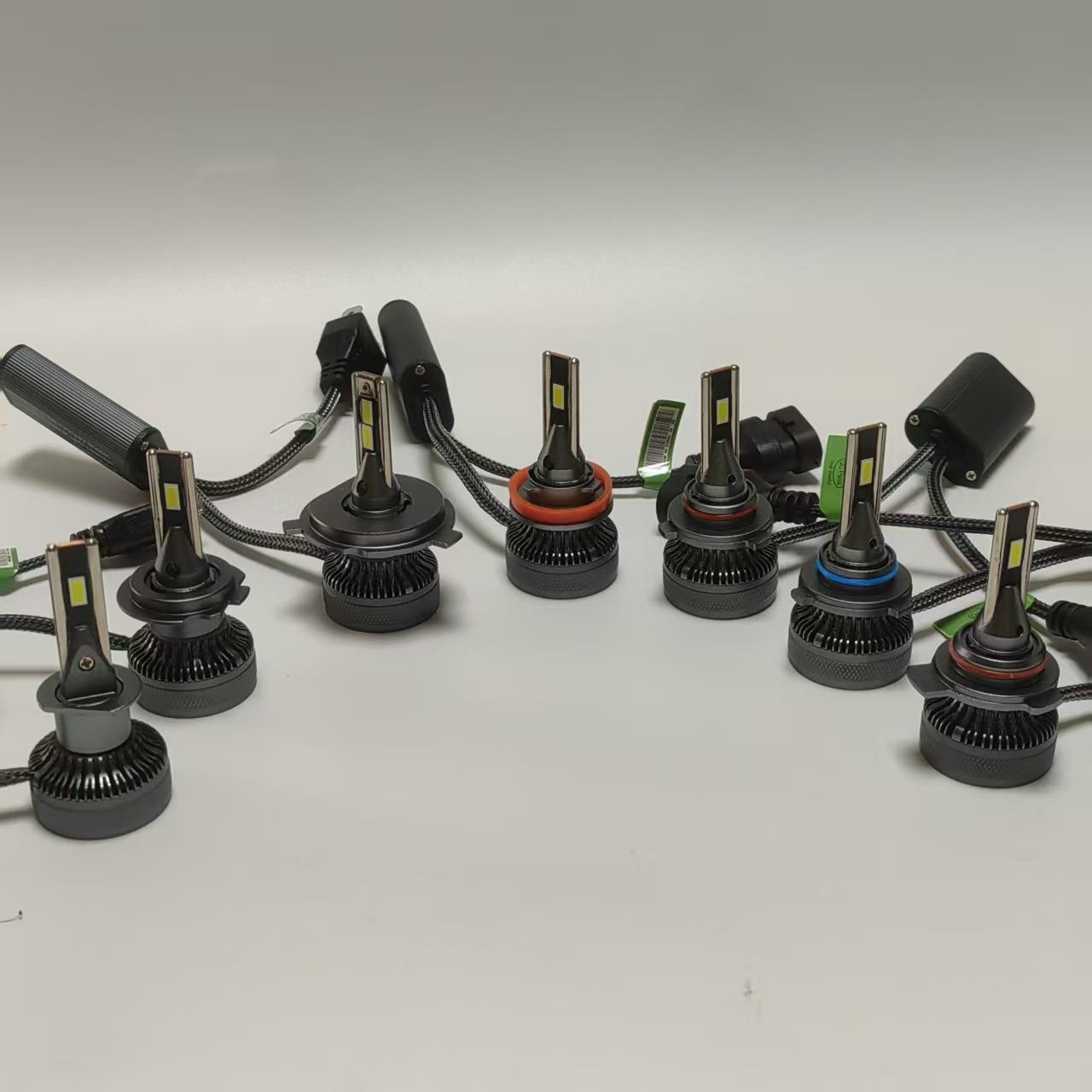 外贸新款双铜管汽车LED大灯H1H7H1190129005H4大功率65W灯泡