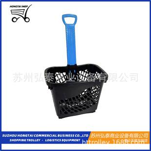 超市购物篮塑料拉杆带轮买菜服装店理货购物篮拉杆篮