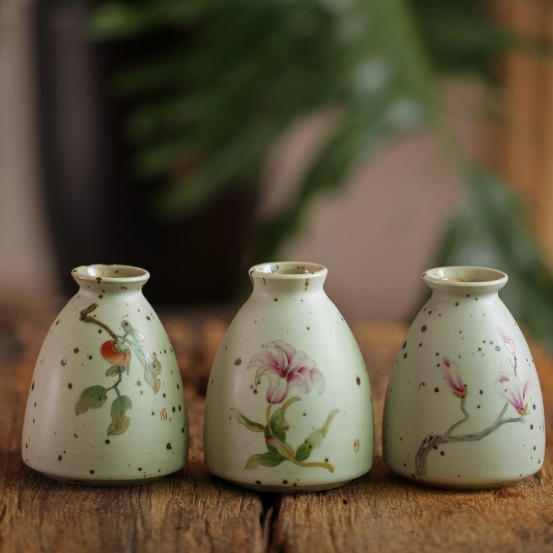 花器陶瓷插花花卉梵水培中式日式陶艺纯手工不花瓶创意桌面手绘