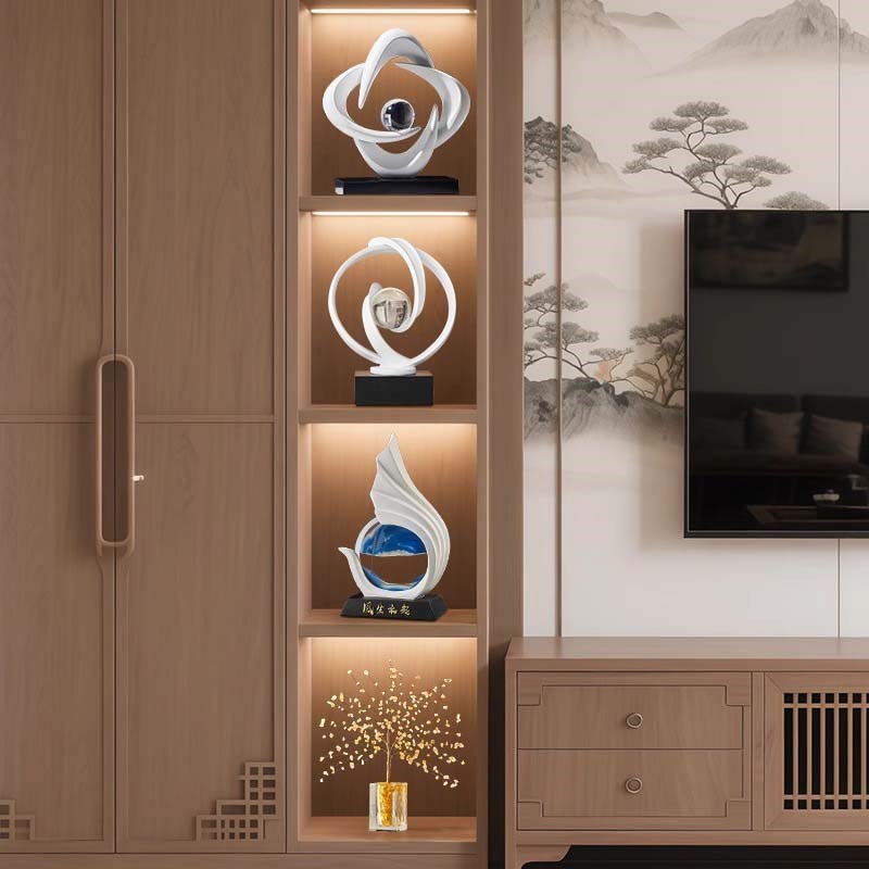客厅八方来财艺术摆件轻奢高档酒柜电视柜玄关办公室装饰品高级感