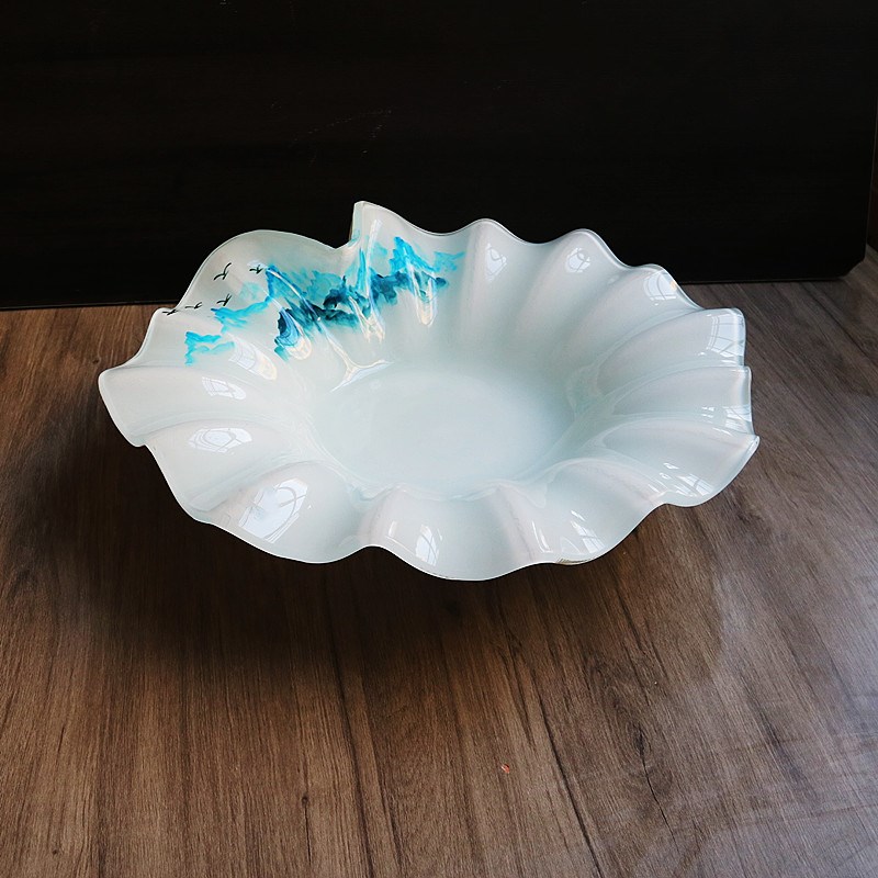 高端玻璃刺身盘海鲜姿造拼盘东星斑三文鱼盘自助餐果盘火锅店餐具