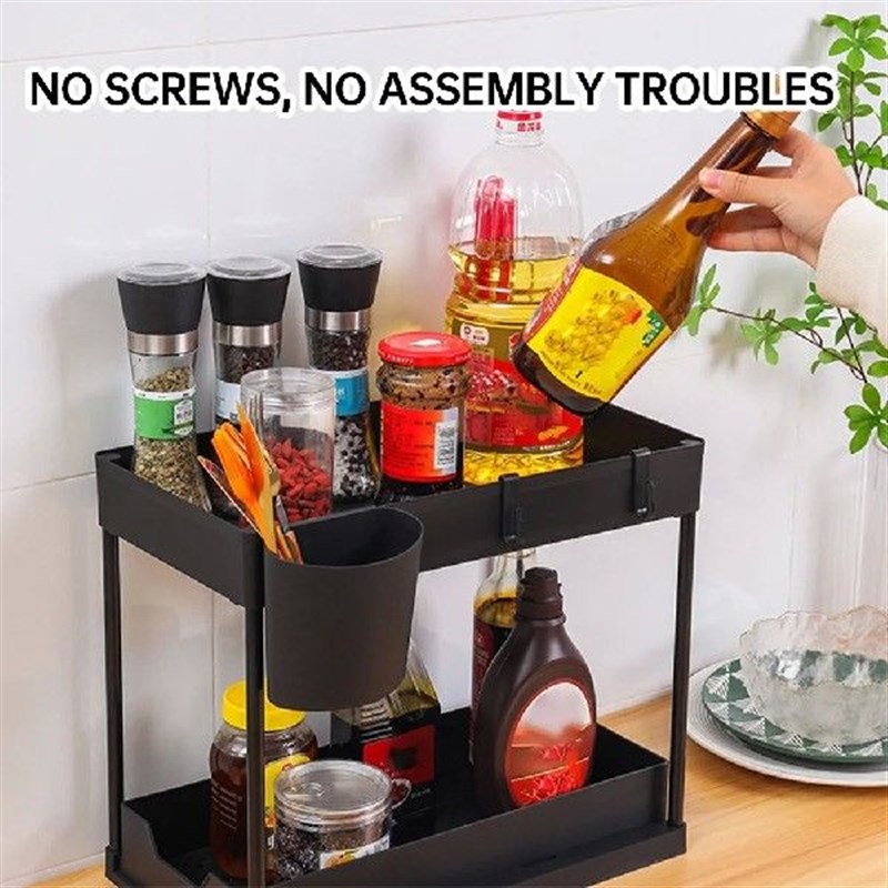 Under Sink Organizer and Storage Rack Table Single Pull-out