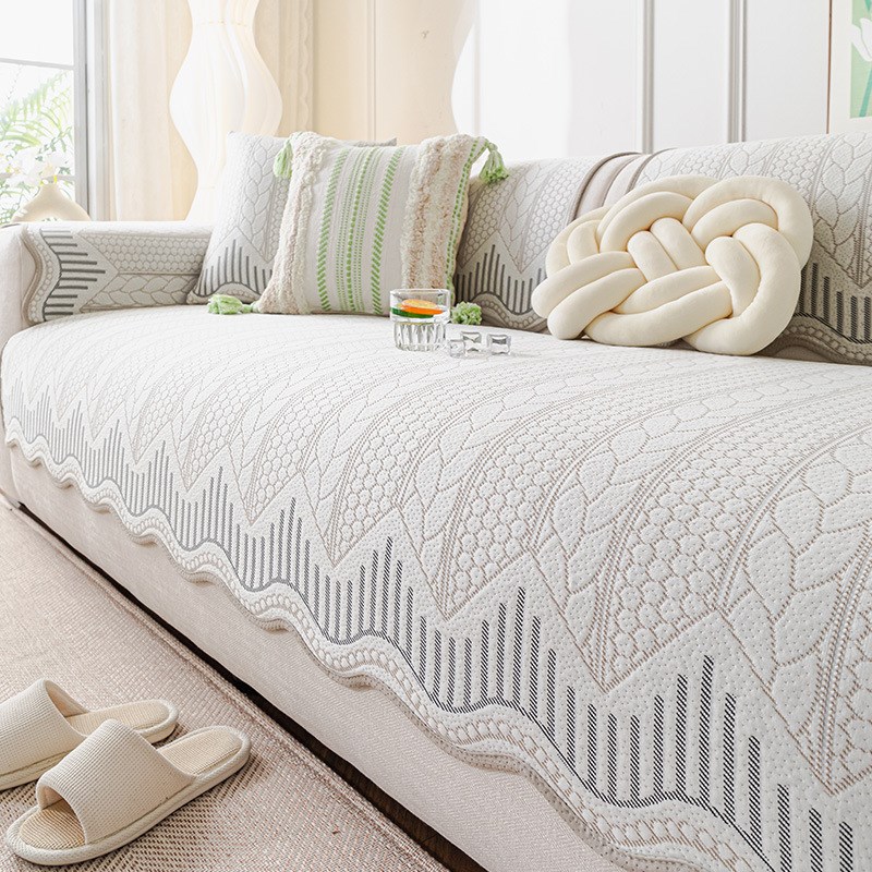 夏天沙发凉席坐垫2025新款夏季凉豆豆直排沙发垫轻奢高级感盖布巾