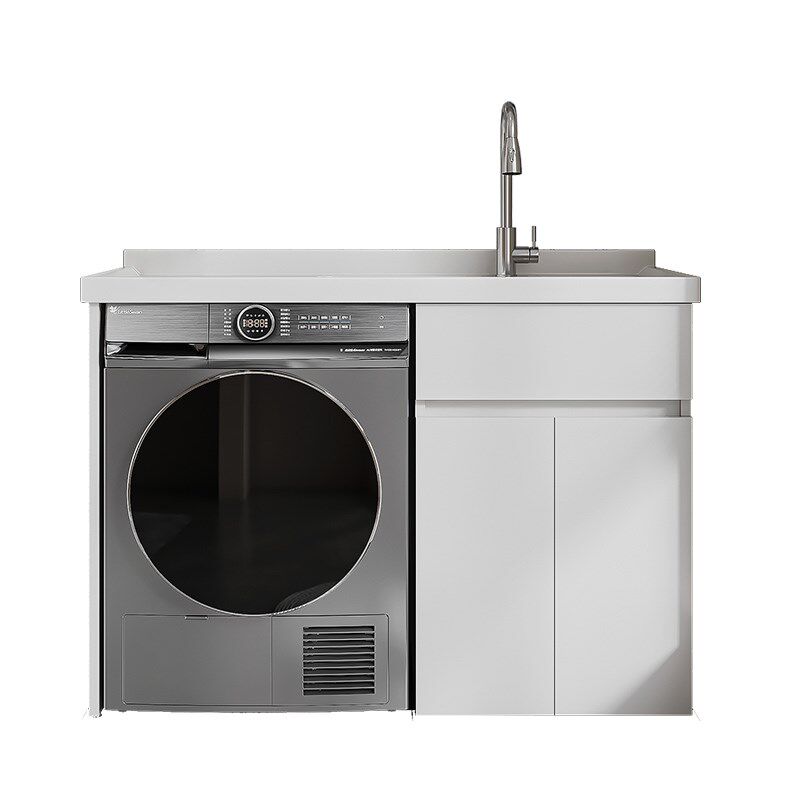 新款蜂窝大板全铝洗衣柜滚筒洗衣机柜组合人造石英石洗衣池一体柜