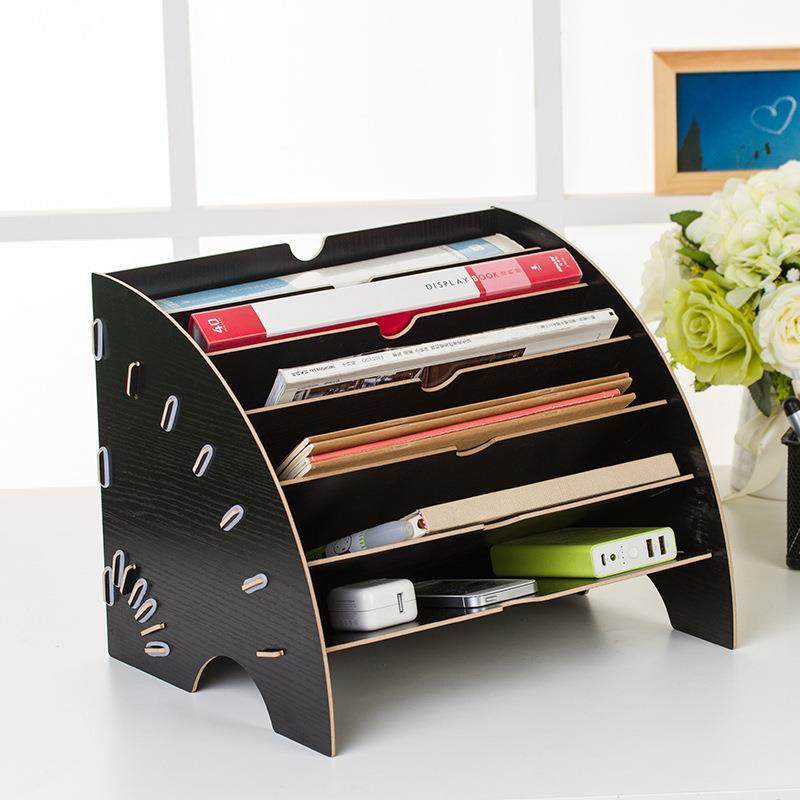 木质桌面收纳盒办公用品整理置物框收纳文件架多层A4资料书架,电子/电工,接线端子,淘宝优惠券,粉丝福利购,淘宝优惠卷