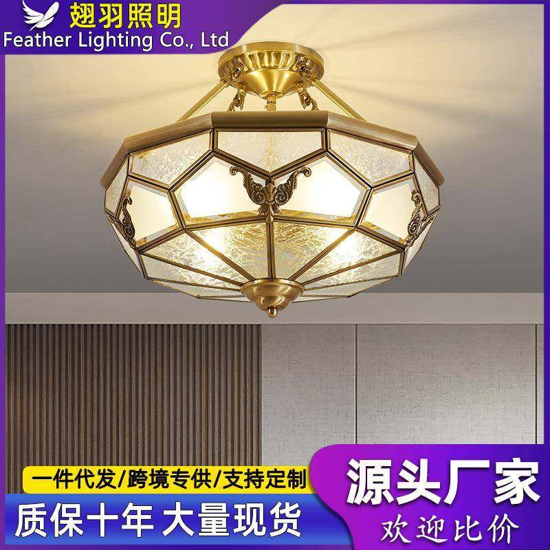 厚料全铜吸顶灯室外屋檐凉亭入户门玄关过道阳台灯超亮大门口吊灯