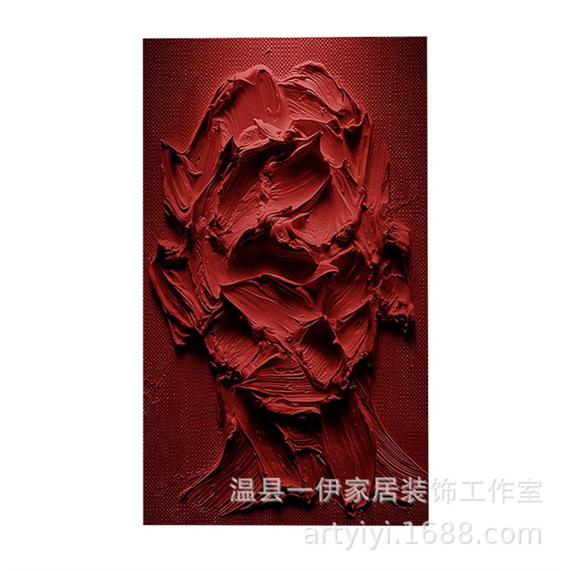 纯手绘装饰画厚肌理立体浮雕挂画人物刮刀画现代简约客厅卧室壁画图片