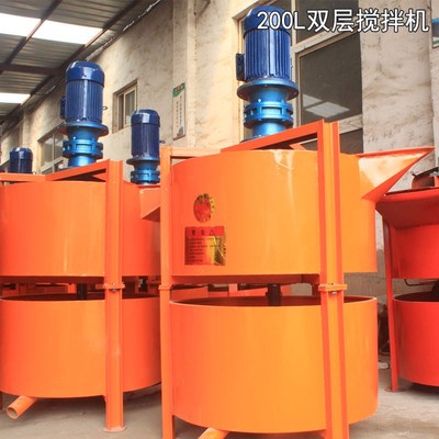 双层水泥灰浆搅拌k机600升高速制浆机单层1000升储浆桶错层高低速