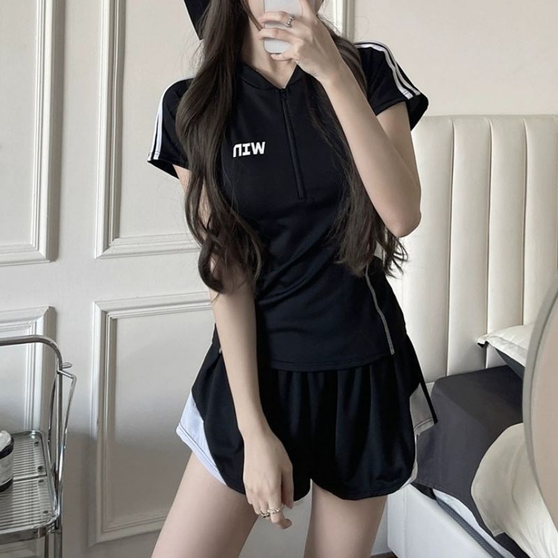 泳衣女运动分体平角两件套保守显瘦少女学生游泳新款2025温泉泳装