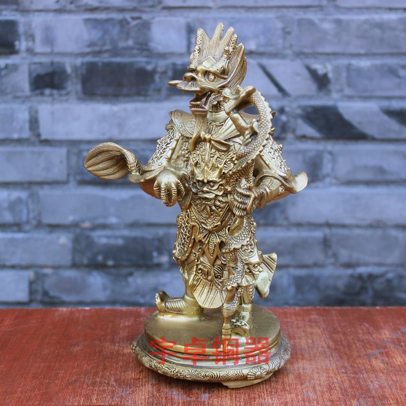 宇卓铜器纯铜龙王黄铜站姿龙王 家居装饰 龙王爷工艺品桌面摆件