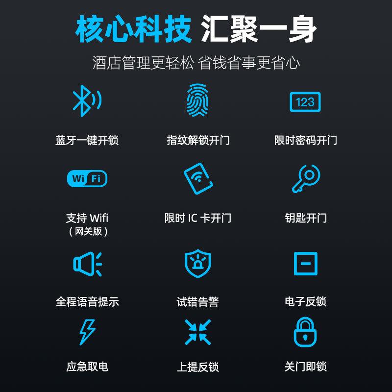 通通锁远程遥控指纹密码锁家用门锁防盗门智能锁木门电子锁大门锁