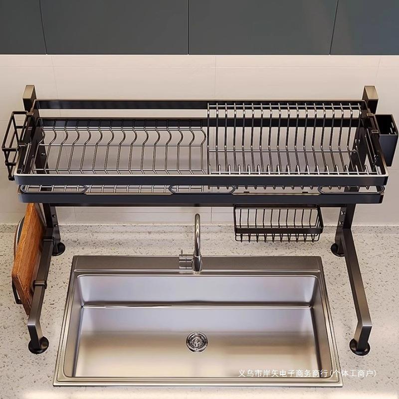 厨房水槽置物架碗盘收纳沥水架多功能洗碗槽台面水池上放碗碟架子