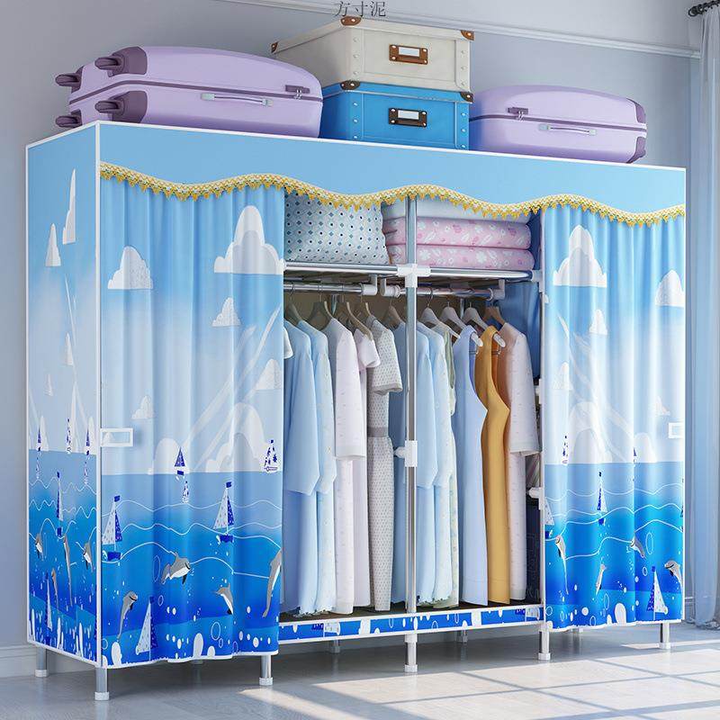 简易衣柜钢管布衣柜加粗加固收纳架组装衣橱单双人加厚非实木柜子