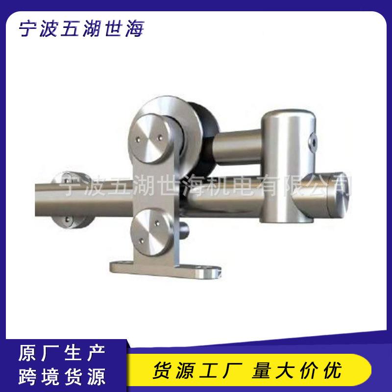 不锈钢双门谷仓门推拉门五金美式移门轨道滑轮吊轮滑轨推拉门吊轨