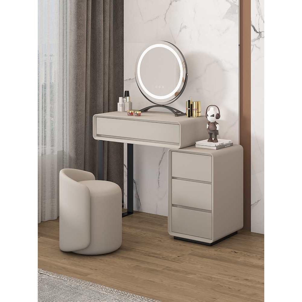 轻奢实木梳妆台书桌床头柜化妆台可伸缩一体收纳柜家用卧室小