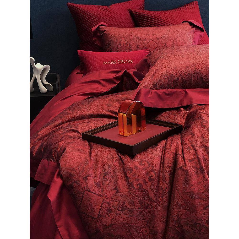 现代婚庆全棉床单四件套100支数码印花结婚被套床上用品