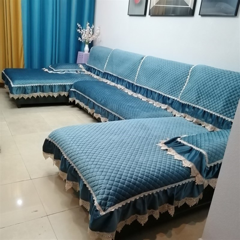 U型双贵妃休闲沙发垫靠背巾全套盖巾4米2以内大款布艺沙发垫新款