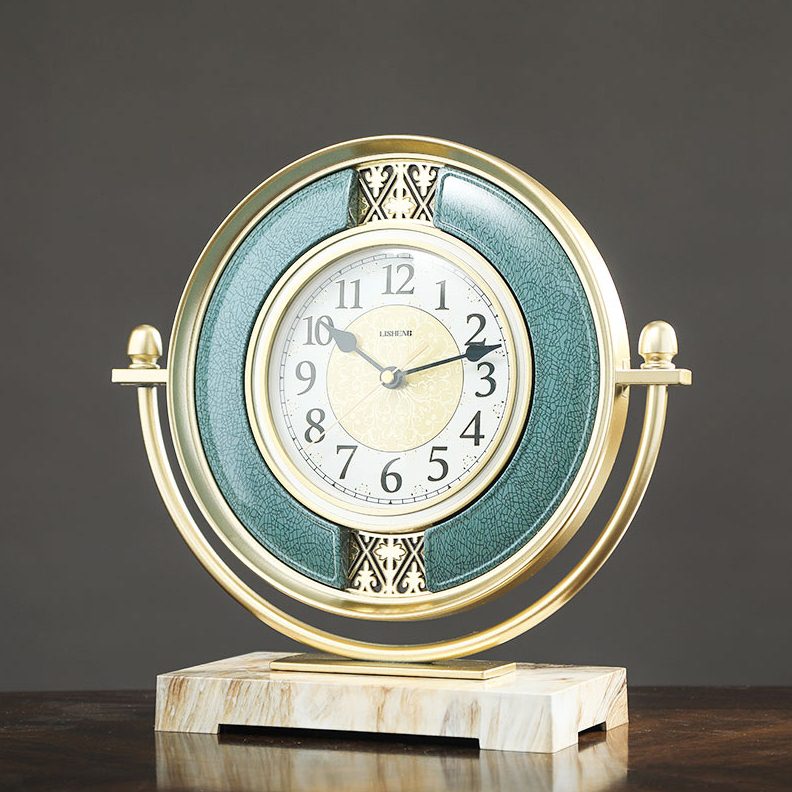 式简约摆件客厅桌面台钟家用摆台轻奢欧式座钟电视柜时钟钟表坐钟