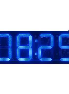 西班牙12寸蓝色LED数字时间温度显示屏户外防水时钟显示器制做