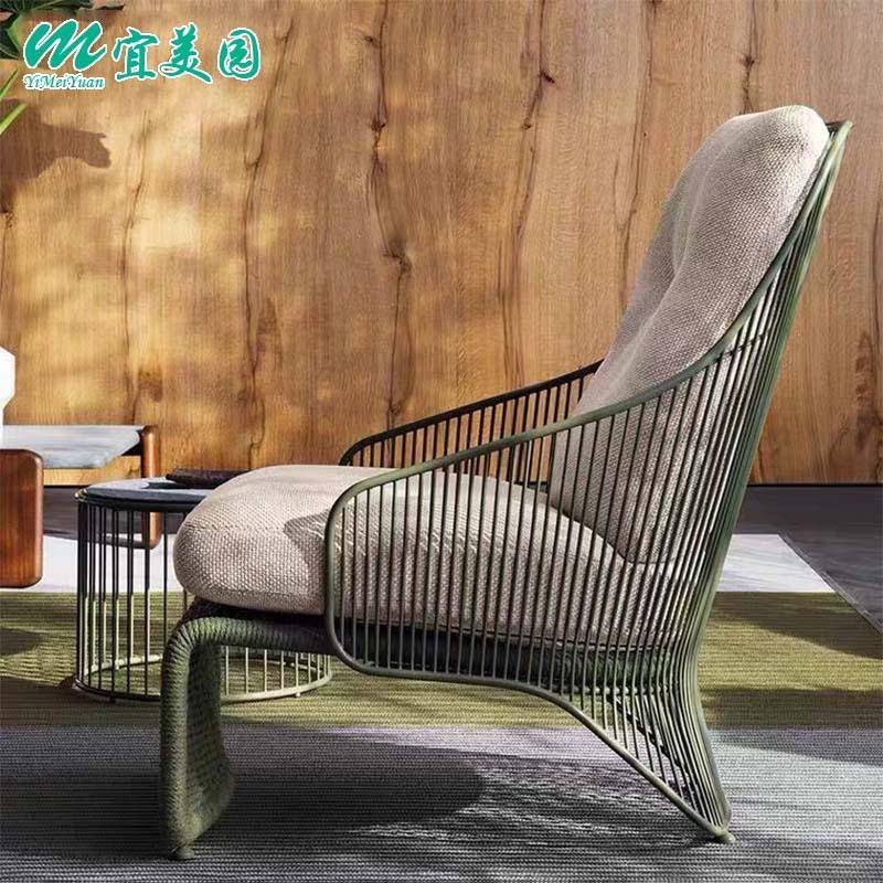 户外休闲椅北欧阳台沙发椅组合室外藤椅沙发休闲铝合金单人阳光房