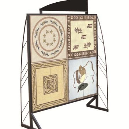 推拉展示架瓷砖展架陶瓷样品陈列展会展品立式落地式屏风架