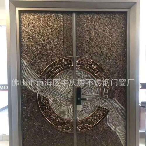 入户双开进户门中式隔音防盗门铸铝门别墅大门铝合金平开门
