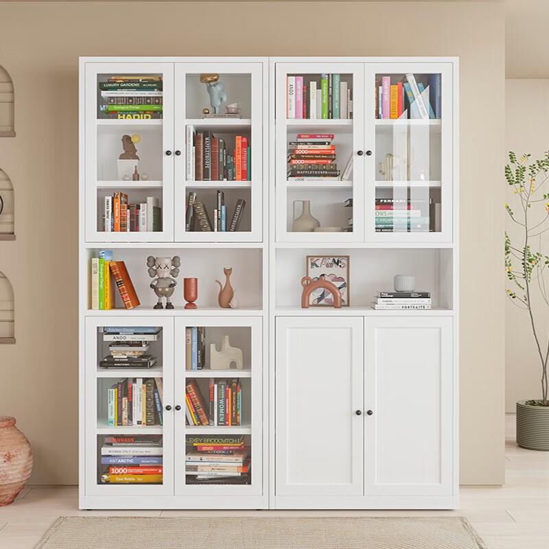 钢制书柜儿童书架落地家用客厅防尘收纳柜卧室客厅简约钢制储物柜