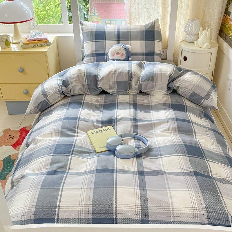 2025新款全棉印花学生宿舍三件套开学季床单被套90*190*15床笠三