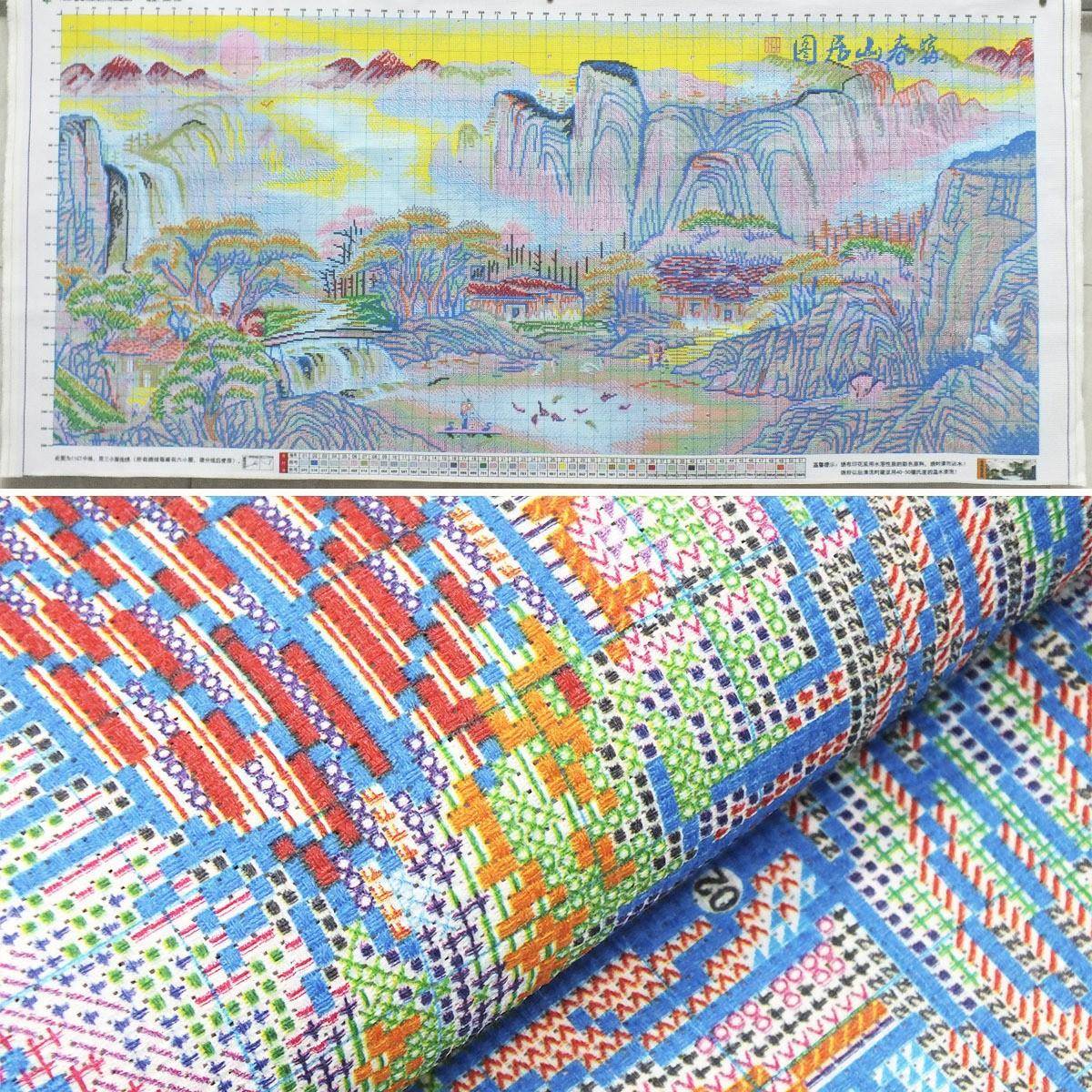 富春山居图江山如画十字绣客厅新款风景画线绣满绣手工刺绣画套件