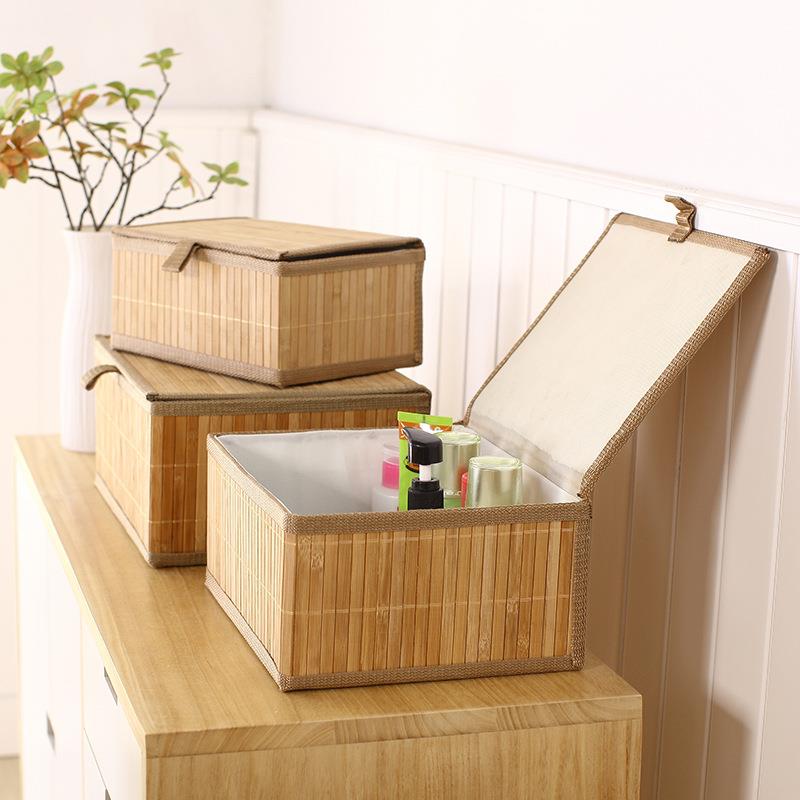 桌面杂物筐收纳盒橱柜小衣物竹编收纳篮衣物玩具收纳筐