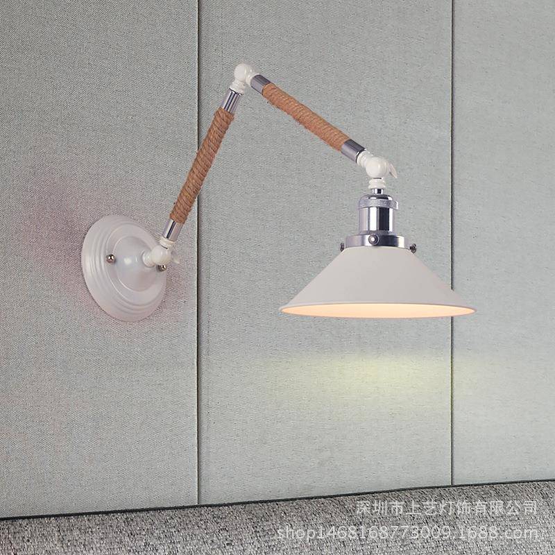 现代简约麻绳壁灯北欧客厅过道卧室床头创意墙灯led卫生间镜前灯