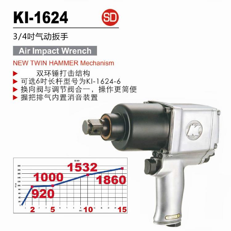 KI/冠亿3/4DR大扭力双锤式气动冲击扳手风炮M281356NM