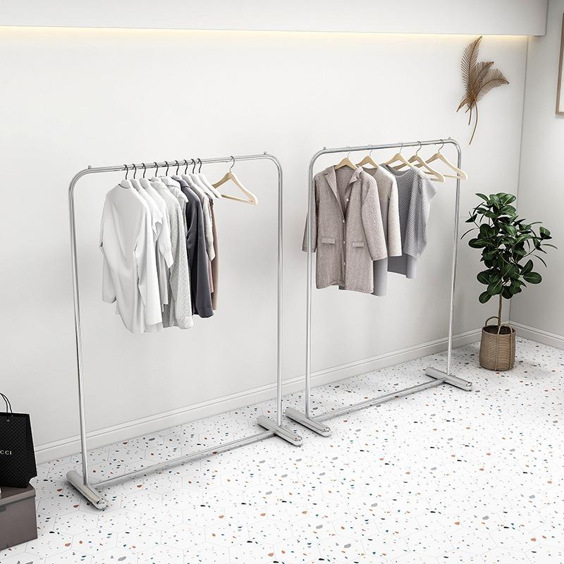 服装店展示架陈列道具中岛落地式挂衣架女装店货架专用不锈钢架子