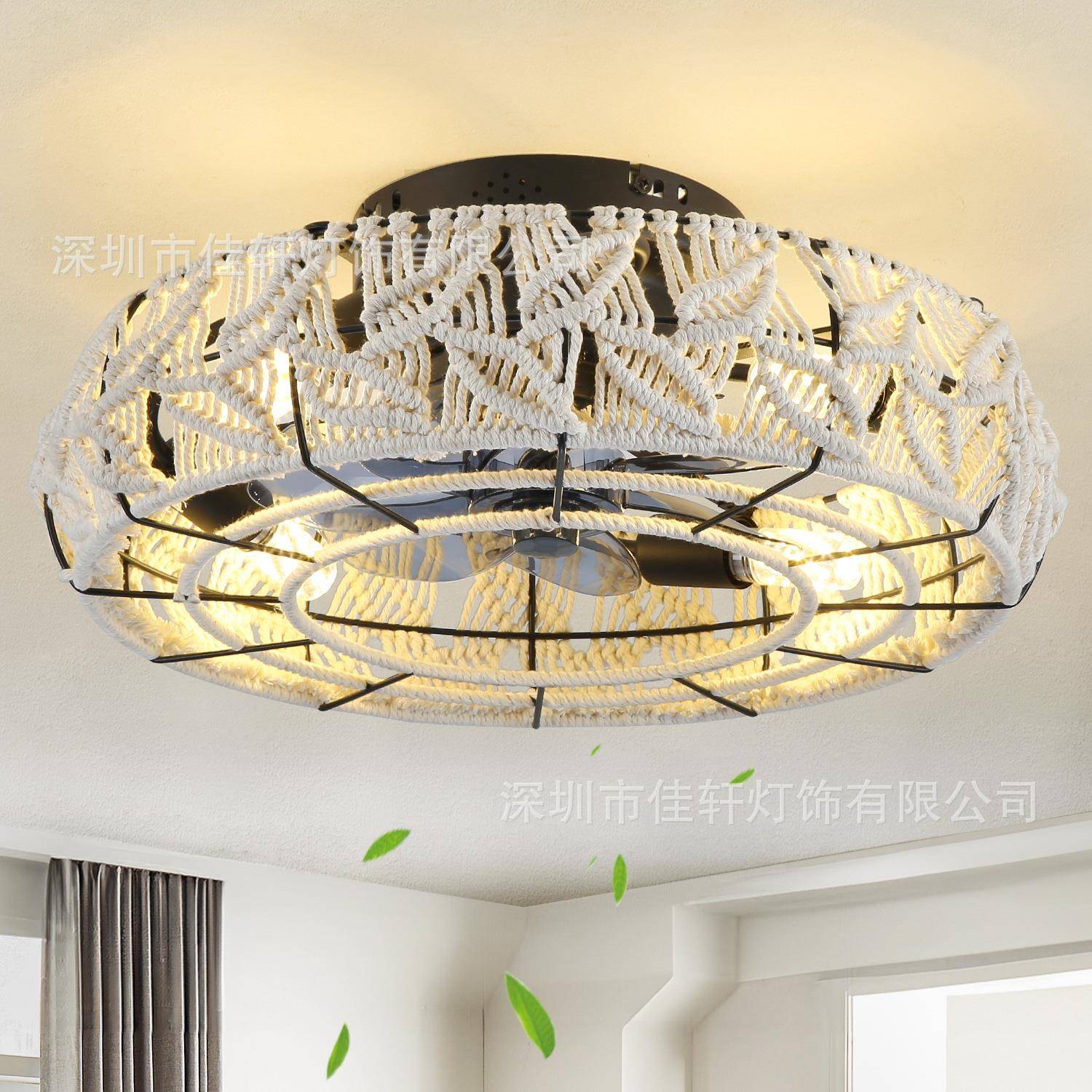 新款吸顶卧室风扇灯吊扇灯客厅北欧带电扇餐厅一体