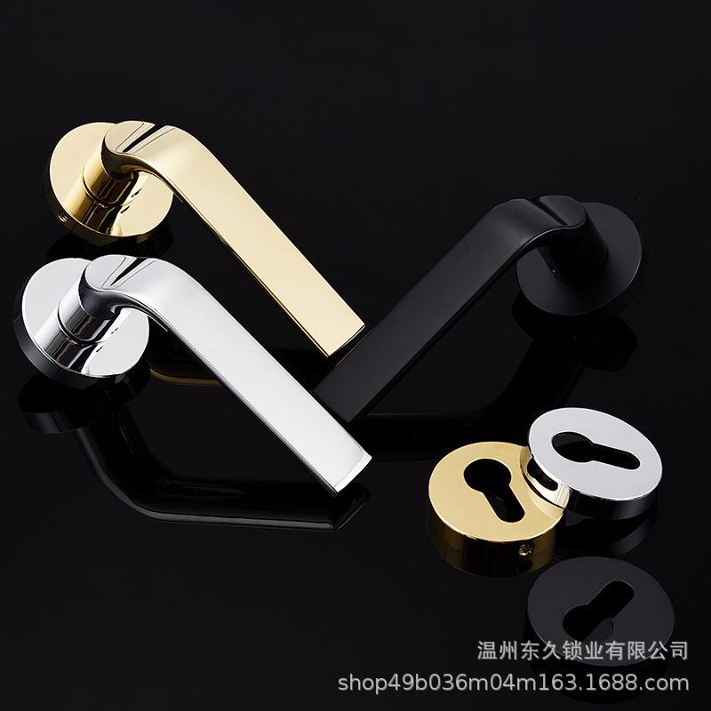 锌合金欧式黑色室内卫生间浴室门锁卧室分体锁磁吸锁执手锁房门