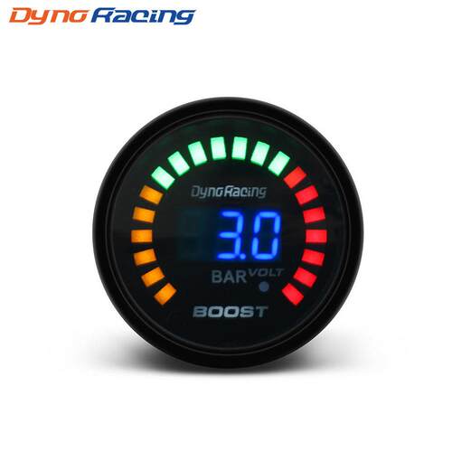 汽车改装涡轮增压表bar12V通用赛车仪表LED刻度+数字显示52MM